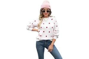 HEYPORK Damen Herbst Winter Warm Bequem Pullover Casual Mode Strickjacke Strickpullover Frauen Pullover Strickwaren Polka Dot Pullover