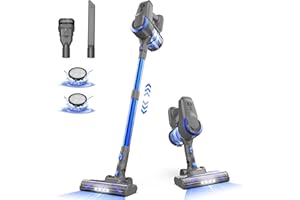 Generico Aspirapolvere Senza Fili, Scopa Elettrica Senza Fili ultraleggero 6 in 1, 55 minuti di autonomia, Anti-Avvolgimento, Aspirapolvere potente per Pavimenti/Tappeti/Peli Animali