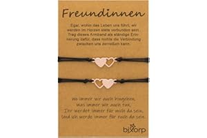 Bixorp Freundschaftsarmband für 2/3 / 4 mit Herz-Anhängern - BFF Armband für Mädchen & Damen - Ideales Geburtstagsgeschenk für die beste Freundin