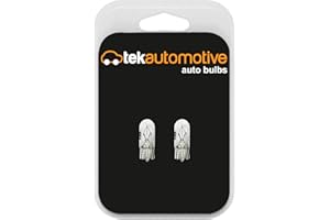 Tek Automotive 501 W5W Bulb Capless 12V 5W W2.1x9.5D– Twin Pack – Side, Tail, Repeater, Interior, Number Plate and Dashboard Lighting Replacement