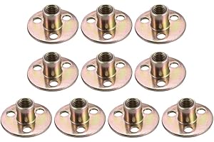sourcing map 3/8 "x36x2.5mm Brad Hole Tee Nut in acciaio al carbonio T-Nuts Mobili Hardware Flangia Inserto Filetto Femmina 10pcs