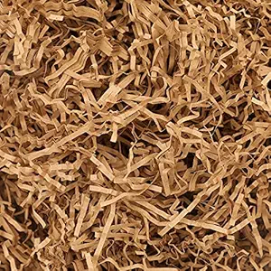 (900Grm) Shredded Paper/Paper Grass for Packing Gift Hampers/ Packaging Material (Brown), Black