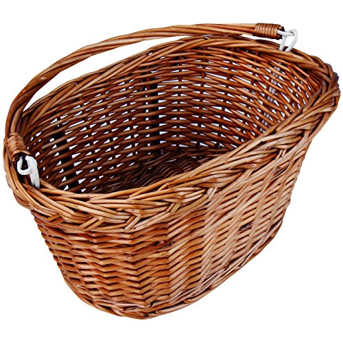 Fahrradkorb Bastkorb Fahrrad Korb geflochten Weidenkorb Fahrradzubehör Tragfähigkeit ca. 5-7 kg - 6