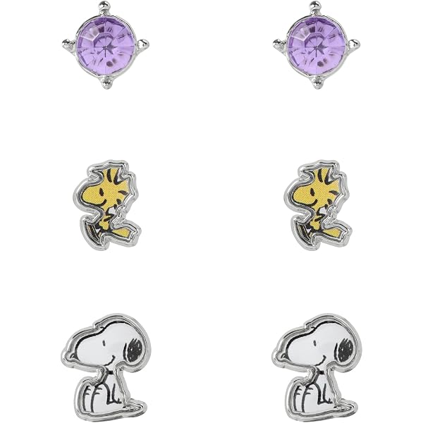 Orecchini A Goccia Snoopy Placcati Argento – Gioiello Ufficiale Peanuts In Confezione Regalo