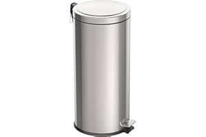 Tramontina 30L Pedal Bin – Stainless Steel Kitchen Waste Bin with Lid, Removable Inner Bucket, 29.5 cm Diameter x 65.5 cm Height, 94538130