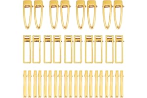 Feelava Lot De 50 Pinces À Cheveux En Forme Crocodile Métal Plat Pour Faire Soi-Même Des Épingles Bec Canard Doré La Fabrication Résine Acrylique , Pince Dorée