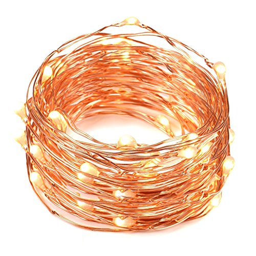 Solarbuy24 - Guirnalda solar para jardín o exterior, alambre de cobre, 210 ledes, resistente al agua (blanco cálido)