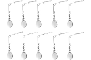 MILEPETUS 10 Pcs Spinner Blades Smooth Nickel Spoons Rigs Spinners Spinnerbait Fishing Lures Accessories