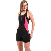 725701_Zipper Swimmer Style Strap Fixed Coated Lined Young Girl Swimmer Swimsuit