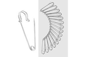 EMBOOT Large Safety Pins for Clothes 15PCS 2 Inch Heavy Duty Nappy Pins Safety Lock for Jewelry Crafts Kilt Making Household Use(50mm)