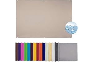 DANWU Sun Sonnensegel 1.5x2.2M Rechteckig Wasserdicht Terrasse Balkon Balkon Sichtschutz Ohne Bohren UV-beständig Feuchtigkeitsbeständig inkl Befestigungsseile, Taupe