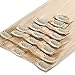 S-noilite 16" 18" 20" 22" 8PCS Clip In Human Hair Extensions 100% Remy Real Human Hair Straight Full Head Set for Women Beauty (16"-65g, #613 Bleach Blonde)