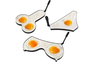 BAANFLY 3 Packs Funny Egg Fryer with Foldable Handle, Stainless Steel Eggs Cooking Pancake Rings Molds Non-Stick Funny Shape Egg Making Tool for Home Kitchen Accessories Fun Game Party