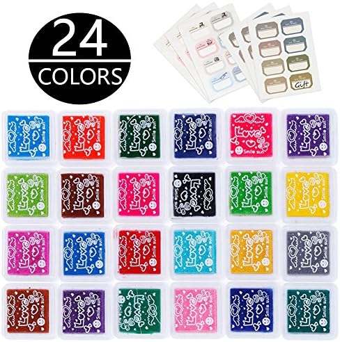 Kany Ink Pad Set – Stamp Ink Stamp Pad Finger Print Fingerprint, Paint, Scrapbook (12 Farbenabdrck for Paper Craft Plastic Cover 24C
