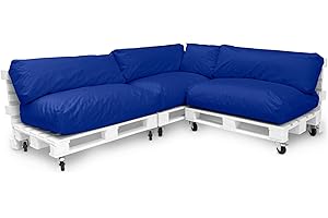 Spatium JUMBO XXL Palettenkissen Set abnehmbar Bezug wasserdicht gesteppt Palettenpolster Palettenauflage Palettensofa (Chabrig, 7er Set)
