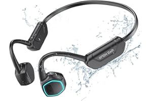 TELNP Waterproof Swimming Headphones Bluetooth 5.3, Bone Conduction Headphones, Open Ear Sport Headphones Wireless built-in MP3 32G Memory, IPX8 Underwater Headphones for Swimming, Surfing, Running, Cycling