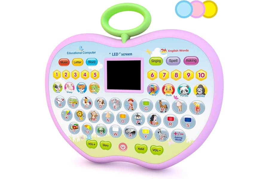 Birthday Gift for Girls Kids, Education Computer Toys Age 1 2 3 Boys Toddlers Tablet Toys Gift Age 2 3 4 Childrens Girls Learning Toy for 2-4 Year Old