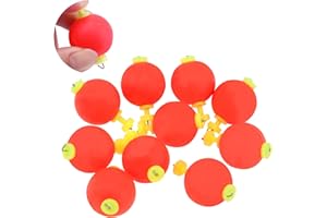 OriGlam 10 Stück EVA-Schaumstoff-Angel-Schwimmer, Schaumstoff-Angel-Bobber, Schnappknopf, runde Posen, Bobber-Posen, Schaumstoff-Set, Angel-Bobber (2,5 cm)