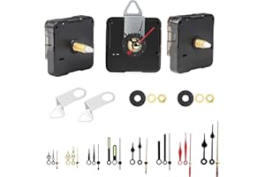 EEEKit Kit de Mecanismo de Reloj, 3 Piezas Movimiento de Reloj Silencioso de Reemplazo con 8 Pares de Manecillas Cortas para Reparación