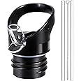 Tuklye Amzuia Straw Lid Replacement for Hydro Flask Standard Mouth & Simple Modern Ascent 12-64oz Bottles. New and Improved Design Sipping Cap with Straws(With 2 Straws And 1 Brush)