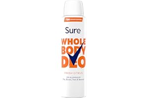 Sure Women Fresh Citrus Whole Body All Over Body Deodorant Spray with a fresh & airy fragrance and 72 hour odour control 150ml