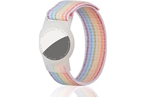 Dingfeiyu Funda Pulsera para niños o Adultos, Brazalete para Ajustable Locator Tracker Anti-Arañazos GPS Bracelet para AirTag (Arcoiris de Leche)