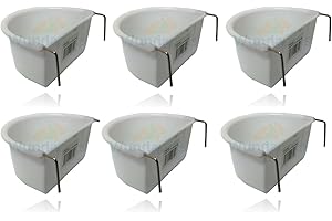 *NEW* 6 PACK WUNDAPETS 11 CM D-SHAPE PLASTIC BIRD BUDGIE PARROT CAGE HANG ON FEEDER COOP CUP