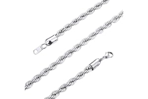 GoldChic Jewelry Chaîne torsadée Collier Simple en Acier Bijoux Hip hop pour Homme Femme de fête Torsion Corde chaînes