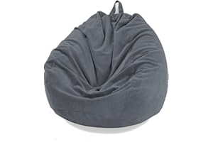 Mateju Bean Bag Chair, Beanbag Chair Adult, Bean Bag Corduroy without Filling, Plush Toy Storage Large Bean Bags, High Back Bean Bags, Suitable for Indoor and Outdoor Beanbag (L,anthracite)