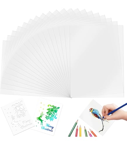 Lot De 15 Feuilles Pochoir En Plastique PET 30,5x21,7 Cm – Transparentes, Découpables, Pour Loisirs Créatifs Et Bricolage