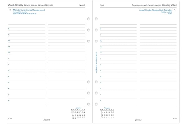 Filofax Jour par page - multilingue - A5-2023