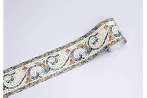 GouieRylin Greche Adesivo Per Pareti Bordo Decorazione Autoadesiva Rimovibile Per Cucina Bagno Piastrelle Adesivo Per Pareti Autoadesiva Mosaico ranuncolo vintage 10cm X 500cm