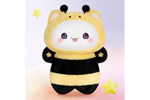 Mewaii Cute Plushies Bee Cat Plush Toys, Kawaii Bee Plush Toy Kitty Plush Toy Stuffed Animals Squishy Pillow, Soft Toys Gifts for Girls Boys(45 CM)