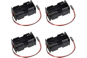 DIYmalls 4 celdas 6V AA batería soporte funda caja de almacenamiento con 2P FUT J conector de enchufe para Flysky receptor RC Servo Tester (paquete de 4)