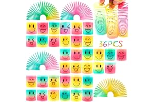 Purpledi 36pcs Rainbow Spiral Bobine - Ressorts Magiques ， Mini Spirales Springs Jouet éducatif pour fête Jouet Anniversaire ， Rainbow Plastique Arc-en-Ciel Jouets Petit Cadeaux Enfant Fournitures