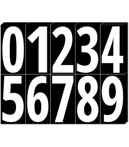 200 Adesivi Numeri Grandi 100mm - Vinile Impermeabile Per Esterno/Interno, Nero
