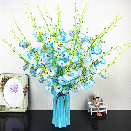 LVLIDAN Artificial Flowers Flora Home Accessories in pots Orchid Decoration silk flower blue
