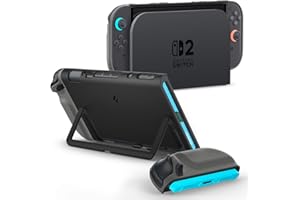 Spigen Nano Pop Coque Compatible avec Nintendo Switch 2 2025 Étui avec Support - Sésame Noir