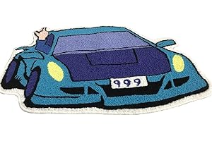 RUILBJM 3D Auto Teppich, Cartoon Spezielle Form Bodenmatte, Badezimmer Anti-Rutsch Matte, Geeignet für Flur Eingang Wohnzimmer Schlafzimmer, Schmutzabweisend Plüsch Teppich (Color 1,60x90cm)