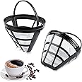 Byffoer Permanent Coffee Filter, Pack of 2, Reusable Plastic Permanent Coffee Filter with Handle, Washable Coffee Filter, Coffee Filter, Mesh Basket for Most Coffee Machines