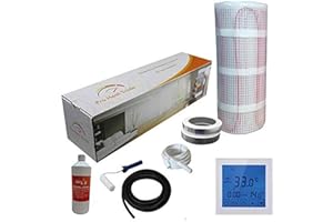 Nassboards Premium Pro - Kit de Calefacción Eléctrica Caja Amarilla Por Suelo Radiante de 150 W - 4.0m² - Termostato Blanco Con Pantalla Táctil