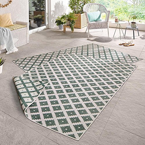 Preisvergleich Produktbild bougari Nizza Wendeteppich In- und Outdoorteppich grün / creme 80x150