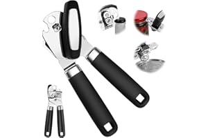 VMUTGA Abrelatas manual 3 en 1, abrelatas sin bordes afilados, mango antideslizante ergonómico, ahorra tiempo y esfuerzo, R21-090