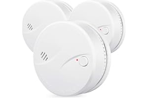 HEIMAN Rilevatore di fumo con 10 anni batteria, VdS, BOSEC, EN14604, allarme antincendio certificato CE, sensore fotoelettrico con allarme fumo di controllo automatico (3 Pezzi)