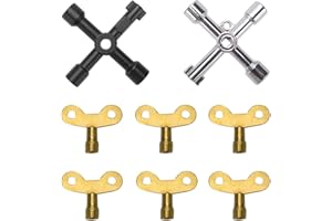 VooGenzek 8 Pezzi Chiave Inglese, Chiavi di Sfiato Termosifoni, Chiave Spurgo Radiatore, Chiave a Triangolo, Chiave a 4 Vie, per Contatori Elettrici, Contatori dell'acqua, Contatori Gas, Radiatori