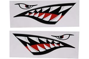 DEMERAS Adesivo denti di squalo 2 pezzi impermeabile divertente adesivo fai da te decorazione per decalcomanie per auto kayak barca camion