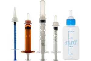 SATOHA Nurser Fläschchen-Set mit Ersatznippeln für Haustiere, Hunde, Welpen, Katzen, Kätzchen und kleine Babytiere