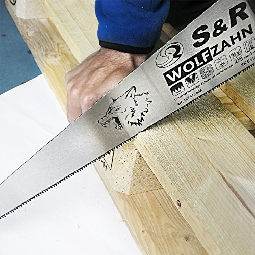 WOLFZAHN Handsäge Universal grob 475mm 8 Zähne/Zoll Bi-Material, 3D-Verzahnung, Sägeblatt 1,0 mm - 4