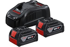 Bosch Professional 18V System Starter-Set Batteries : 2 Batteries GBA 18V 5.0Ah + Chargeur Rapide Gal 1880 CV
