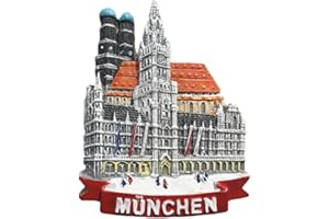 WEDAREGO Munich Allemagne 3D Fraumunster Réfrigérateur Aimant Souvenirs Résine Magnétique Décoration De Cuisine À La Maison, Munich Aimant Collection Cadeau